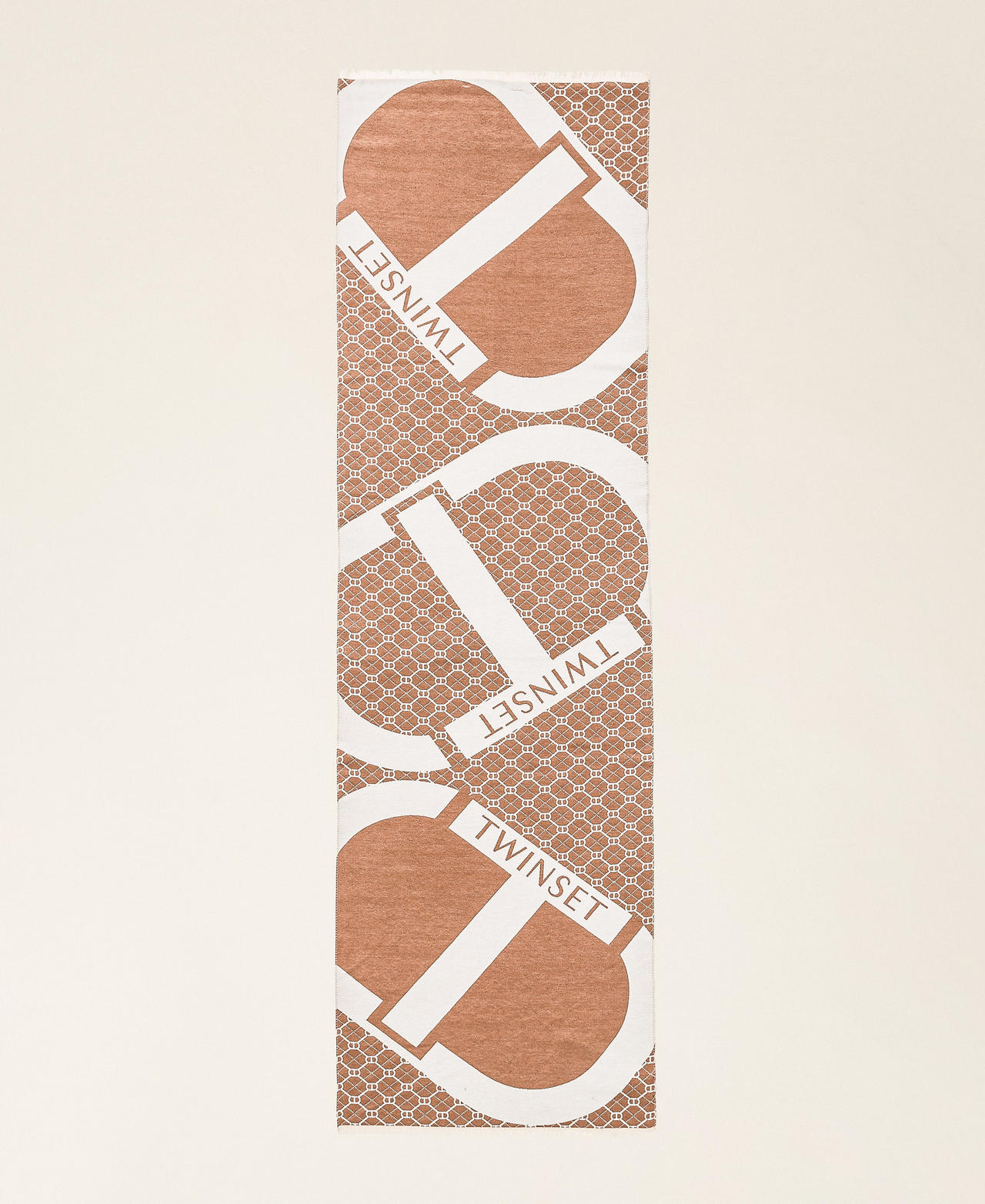 Étole en drap jacquard avec logo Marron « Alpaga » Femme 252TO5060_12538_05