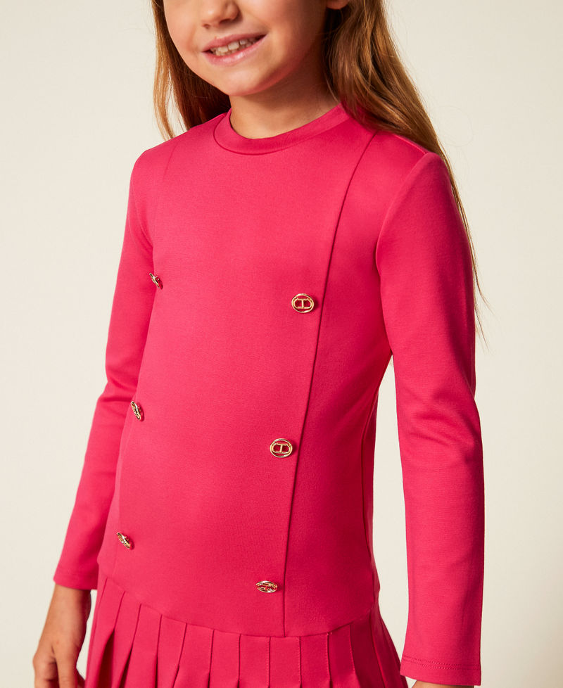 Girls' short dress with Oval T buttons Candy Rose Girl 252GB2222_00338_04