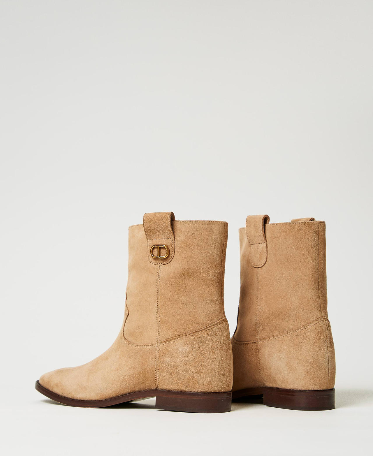 Bottines en cuir velours Chameau Femme 251TCP140_00044_03