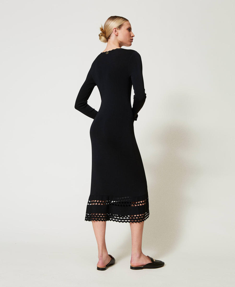 Midi-Strickkleid mit geometrischem Motiv