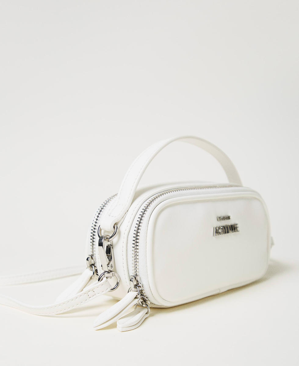 Mini shoulder bag with logo Woman, White | TWINSET Milano