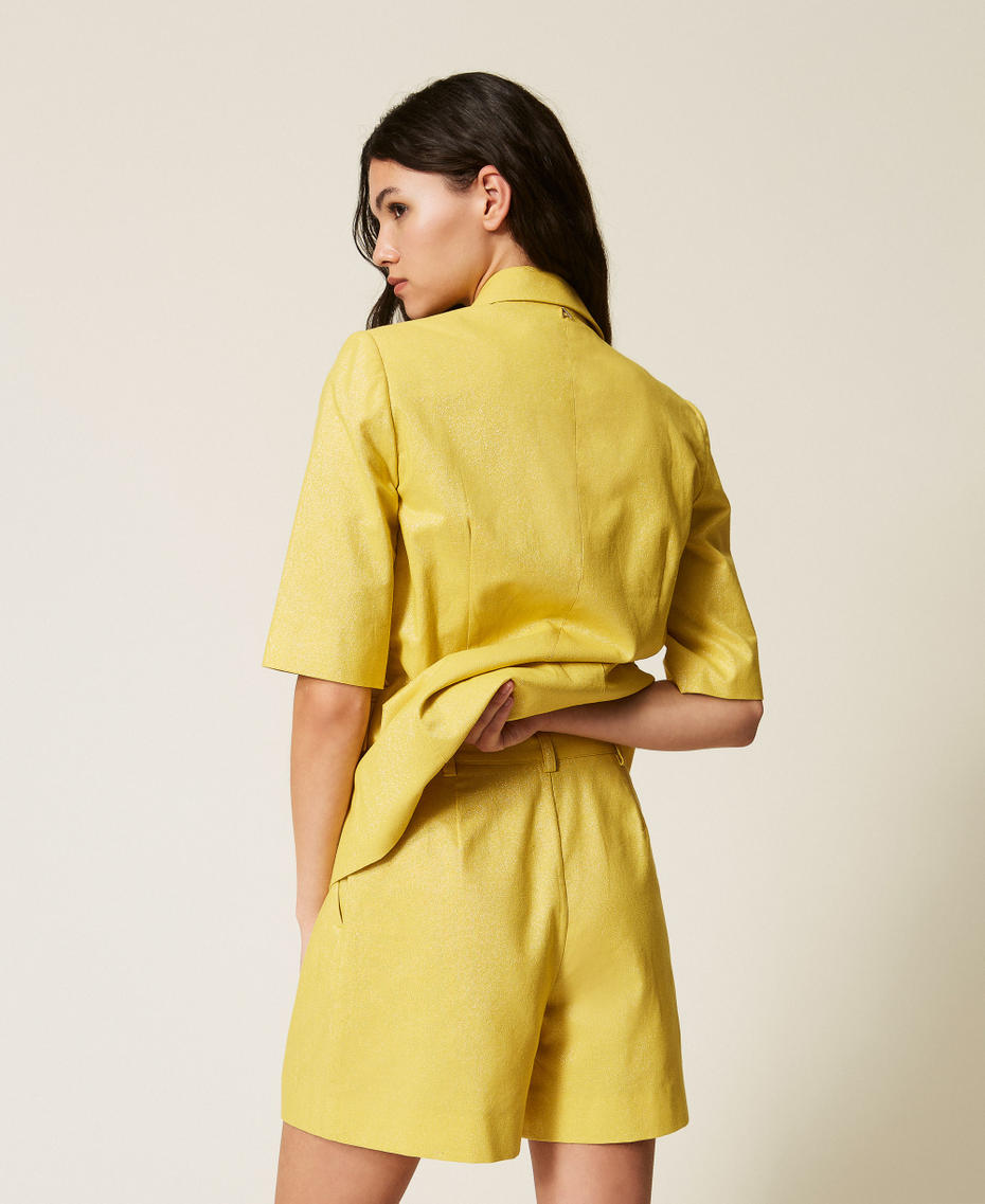 Bermudas de lino mixto con l&uacute;rex Arg&aacute;n L&uacute;rex Mujer 261AT2071_13459_03