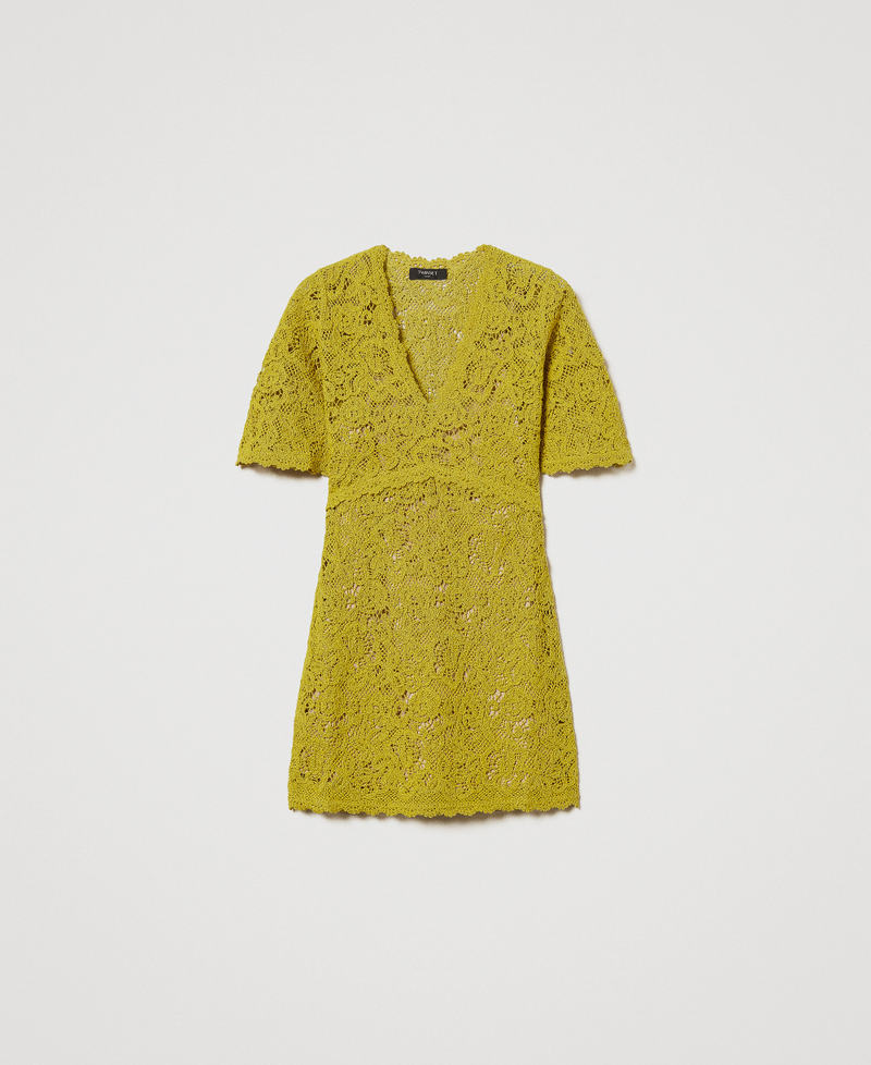 Vestido corto de punto de ganchillo Amarillo «Passion Fruit» Mujer 251TS3132_10786_0S