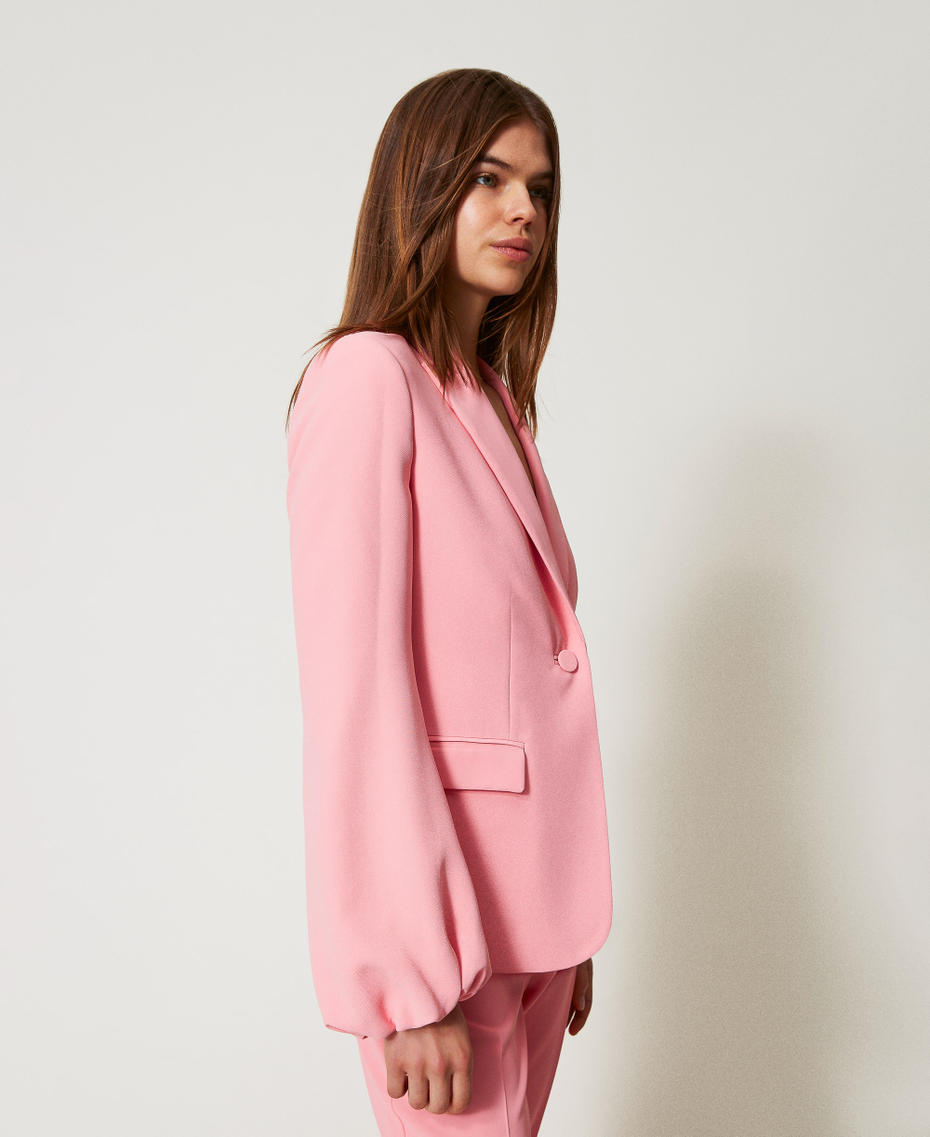 Chaqueta de crepé con mangas fruncidas Peach Mujer 251TP2320_12142_06