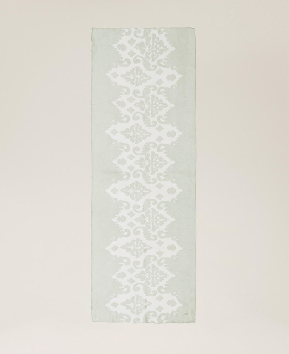 Inlaid lace stole Aqua Blue Woman 261TA4320_13162_05