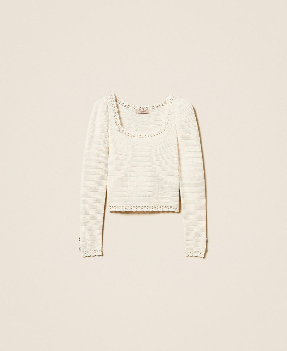 Pull avec crochet et boutons Beige &laquo;&thinsp;Parchment&thinsp;&raquo; Femme 261TP3078_07222_S0
