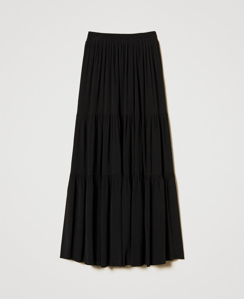 Gonna lunga a balze Nero Donna 251LB2EEE_00006_S0