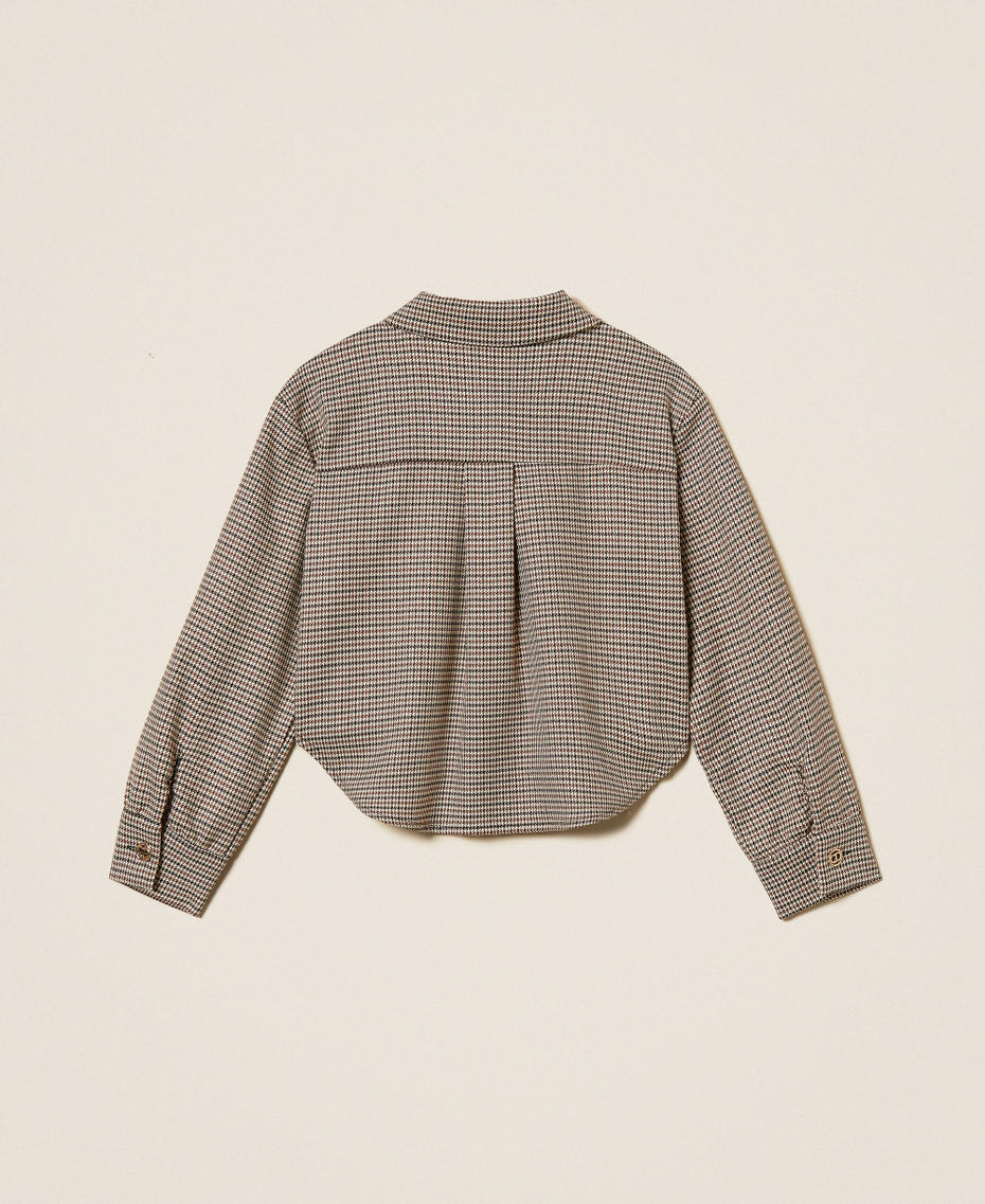 Houndstooth oversized shirt Camel Houndstooth Girl 252GJ2102_12717_S1