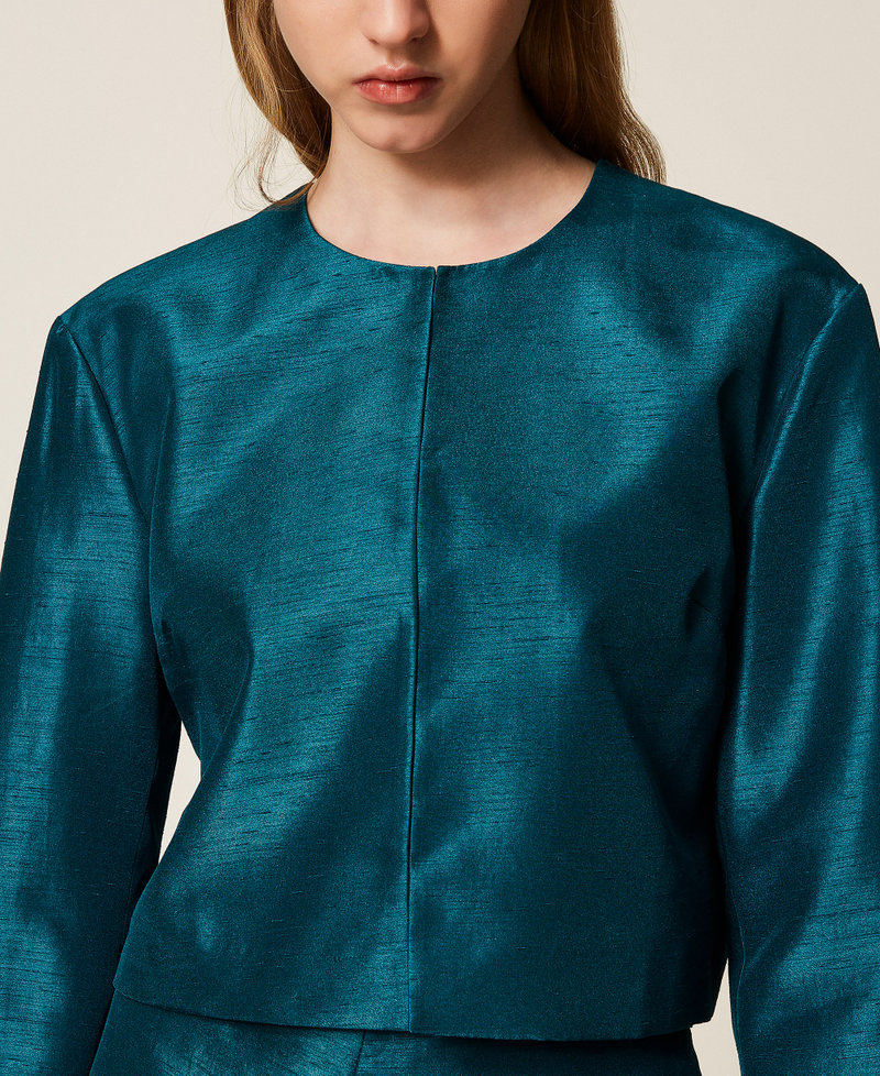 Shantung jacket Green Heron Woman 252AP2187_12557_04