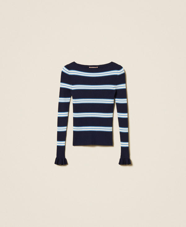 Striped jumper with ruffles