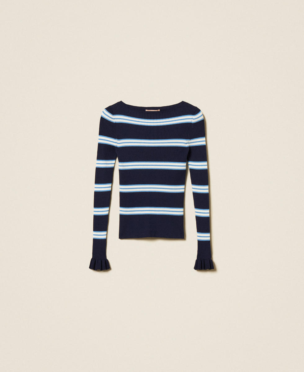 Jersey de rayas con volantes Raya Blue Night / Blue Jasmine Mujer 261TP3241_13383_S0