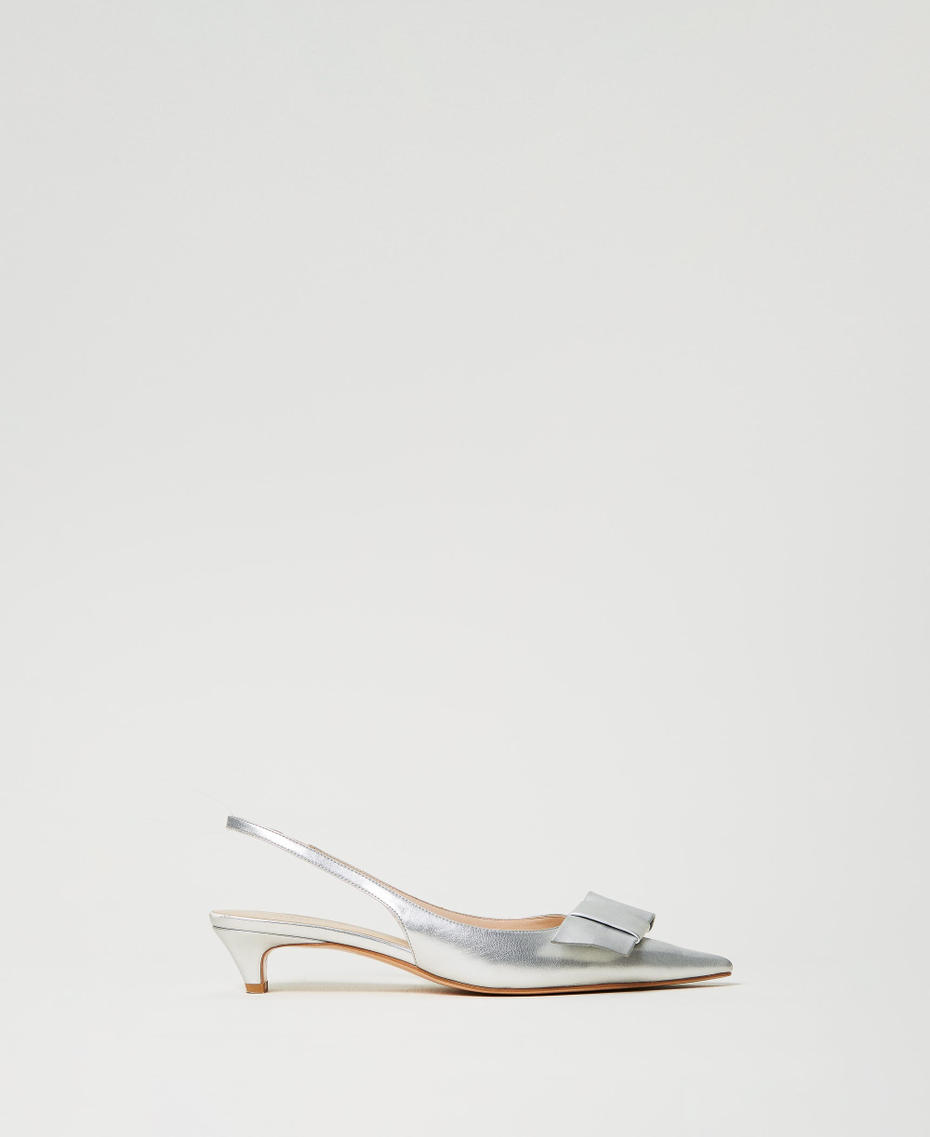 Escarpins slingbacks avec nœud Argent Femme 251TCP090_00995_01