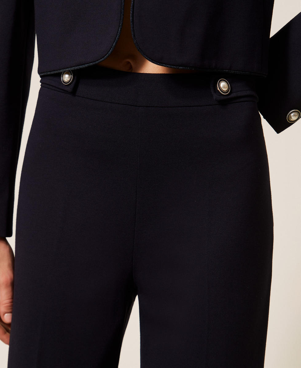Pantaloni ampi con bottoni a perla Blue Night Donna 261TP2144_13172_04