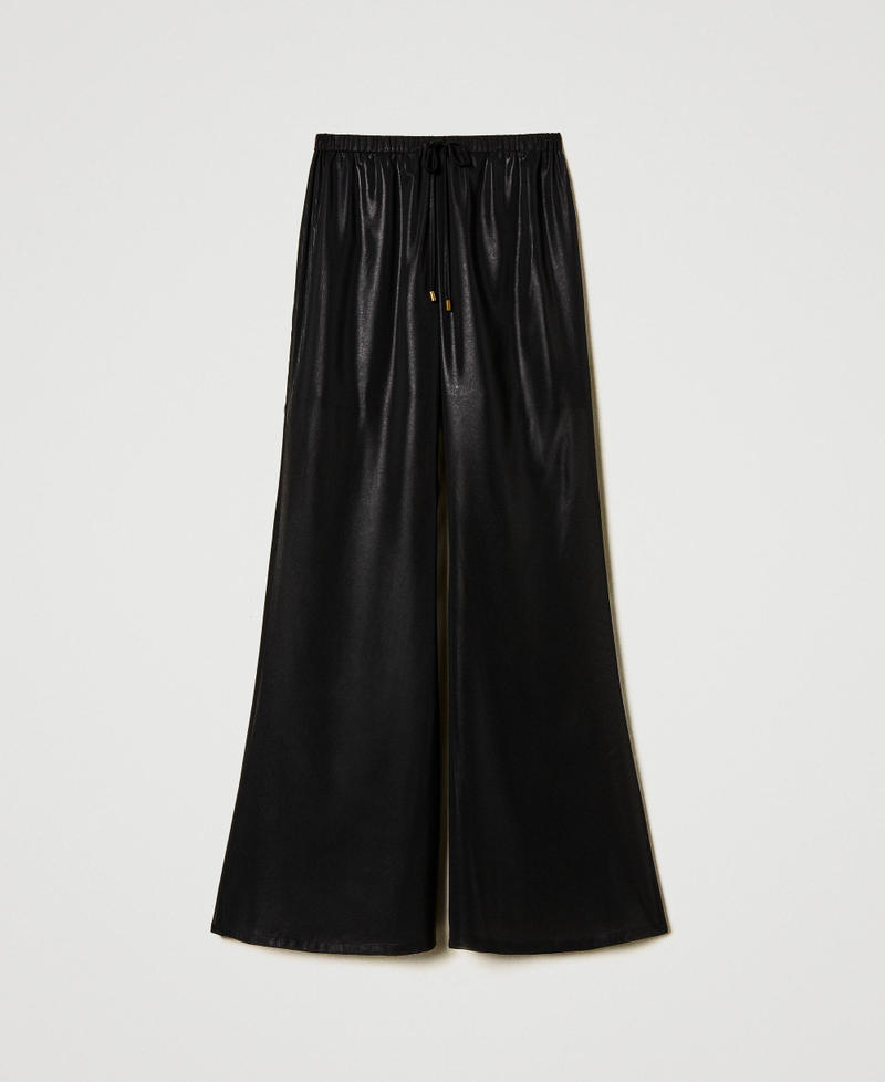 Laminated georgette trousers