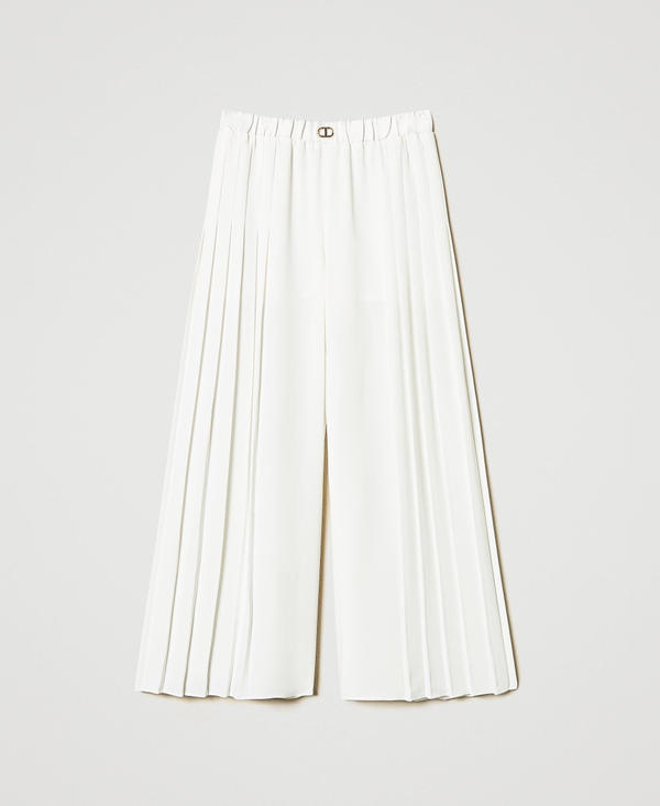 Palazzo trousers with side pleats