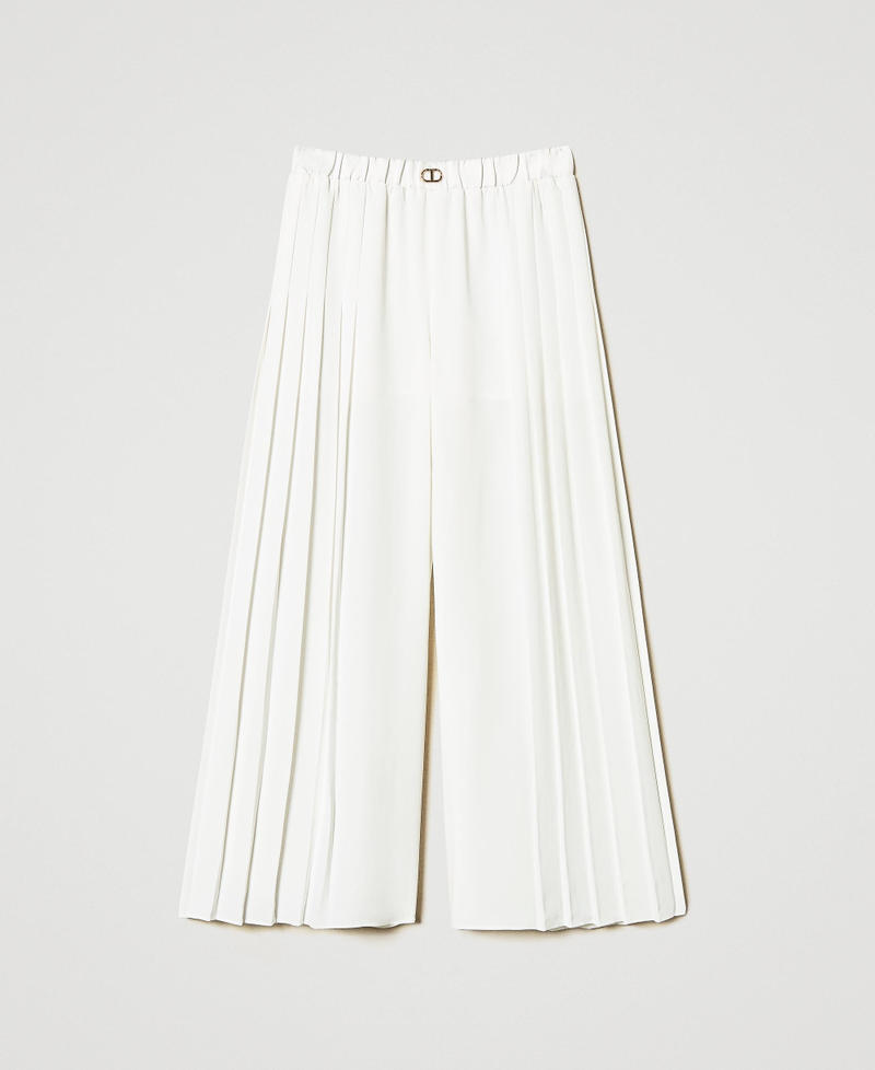 Palazzo trousers with side pleats "Ice" White Girl 251GJ2QQ3_00808_S0