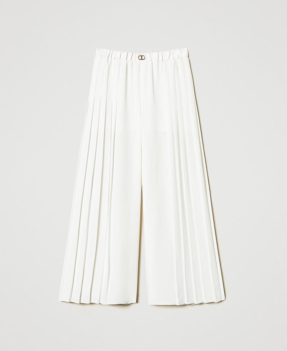 Palazzo trousers with side pleats "Ice" White Girl 251GJ2QQ3_00808_S0
