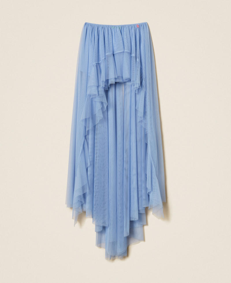 MYFO long asymmetric tulle skirt Placid Blue Woman 261AQ2110_13420_S0