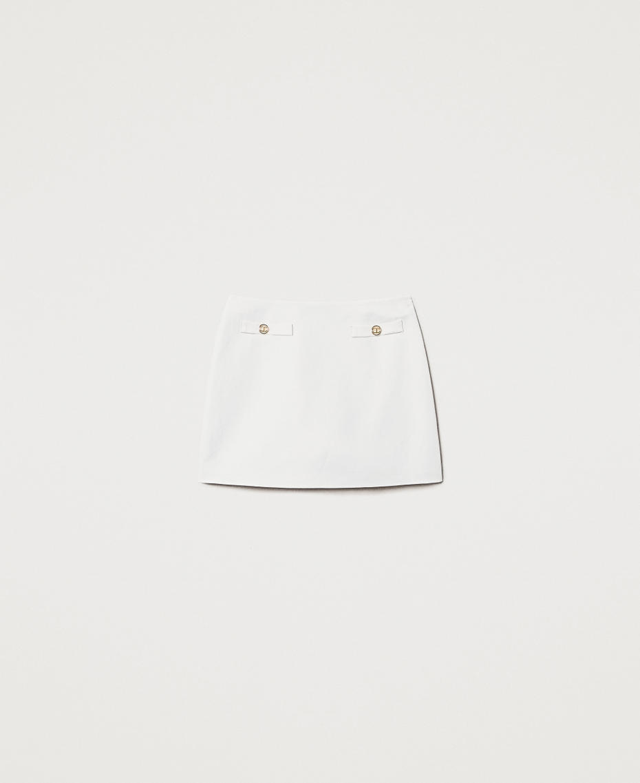 Linen-blend miniskirt Sugar White Woman 251TT2307_00632_S0