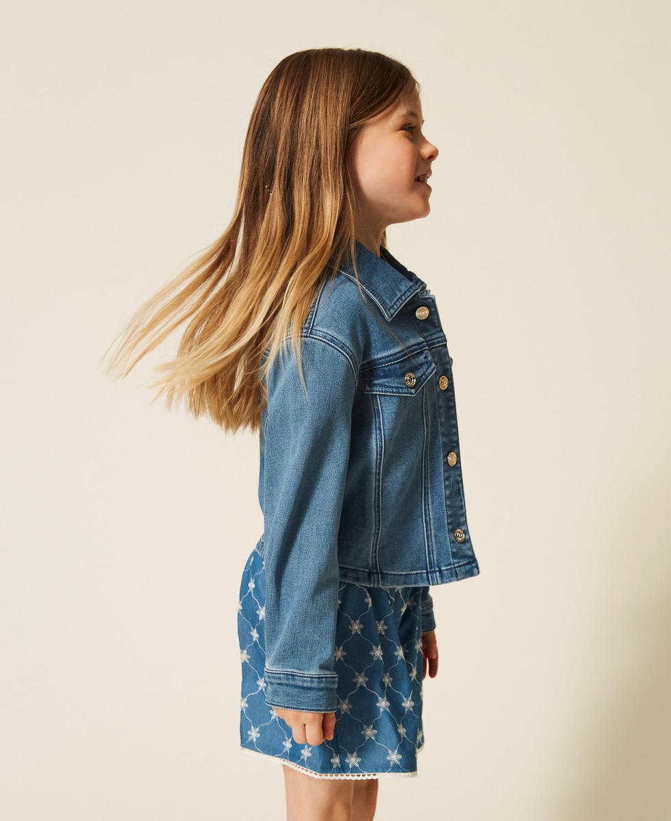 Blouson pour fille en jean Bleu Jean Moyen Fille 261GB2030_03451_02