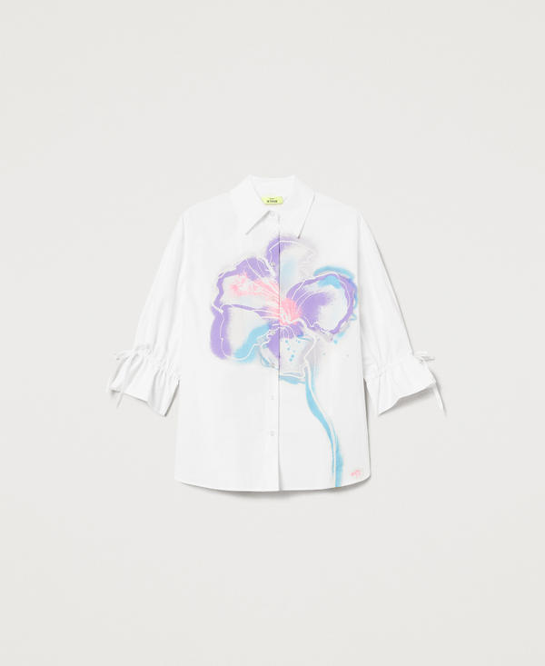 Camicia MYFO a fiori con coulisse