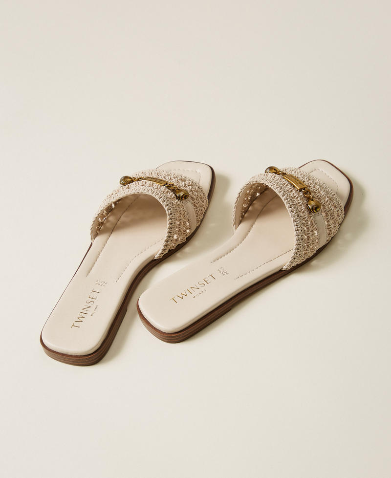 Crochet slides Mother Of Pearl Woman 261TGT044_00059_03