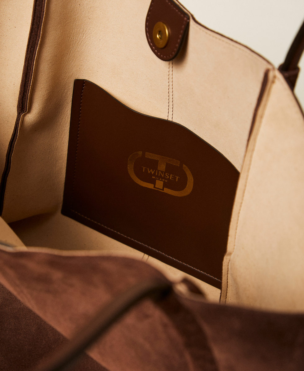 Suede shopper with knots Coffee Woman 252TD8350_00203_04