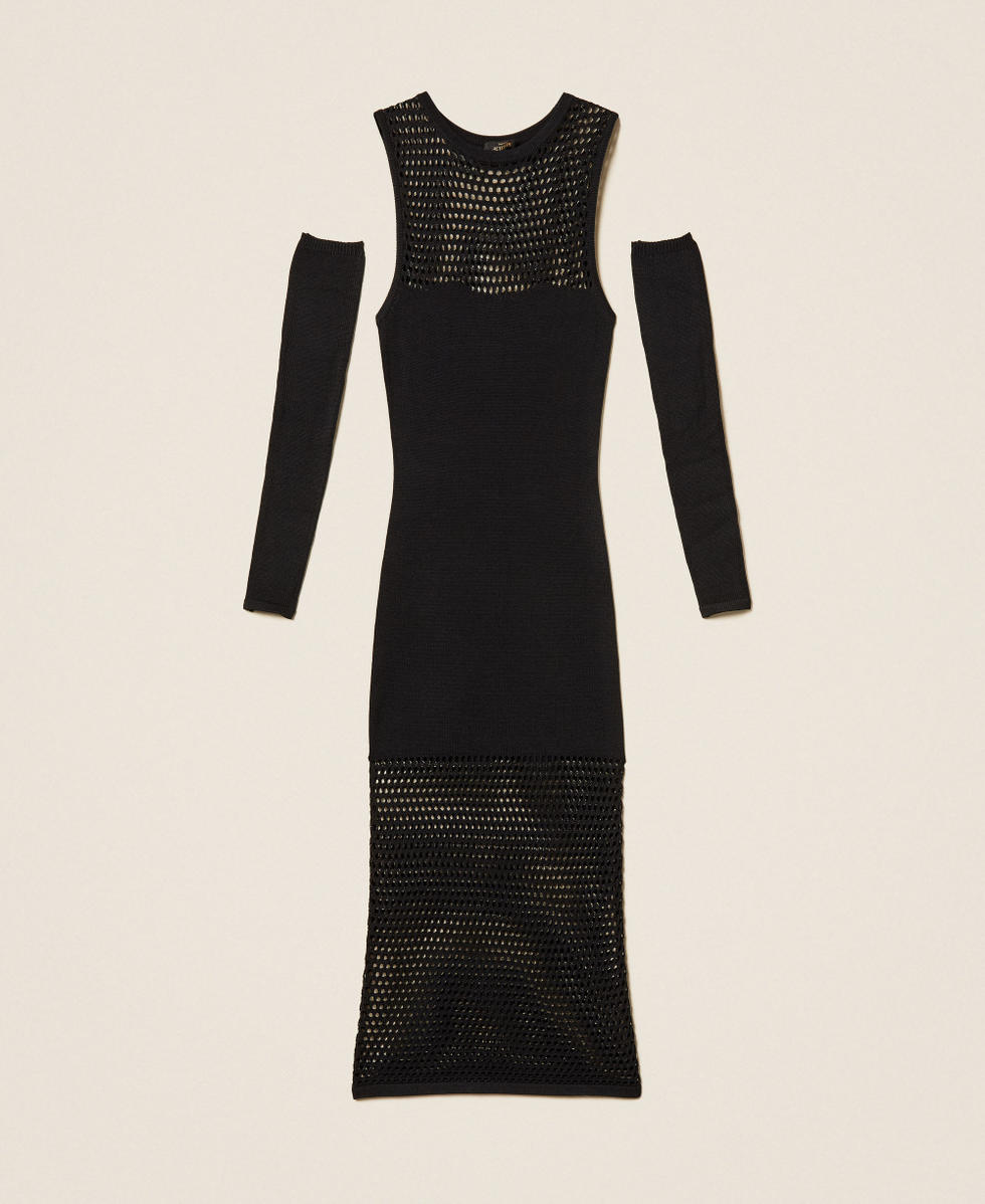 Long mesh knit dress