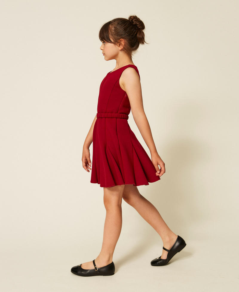 Abito corto in tessuto scuba Red Ruby Bambina 262GJ2137_13704_02