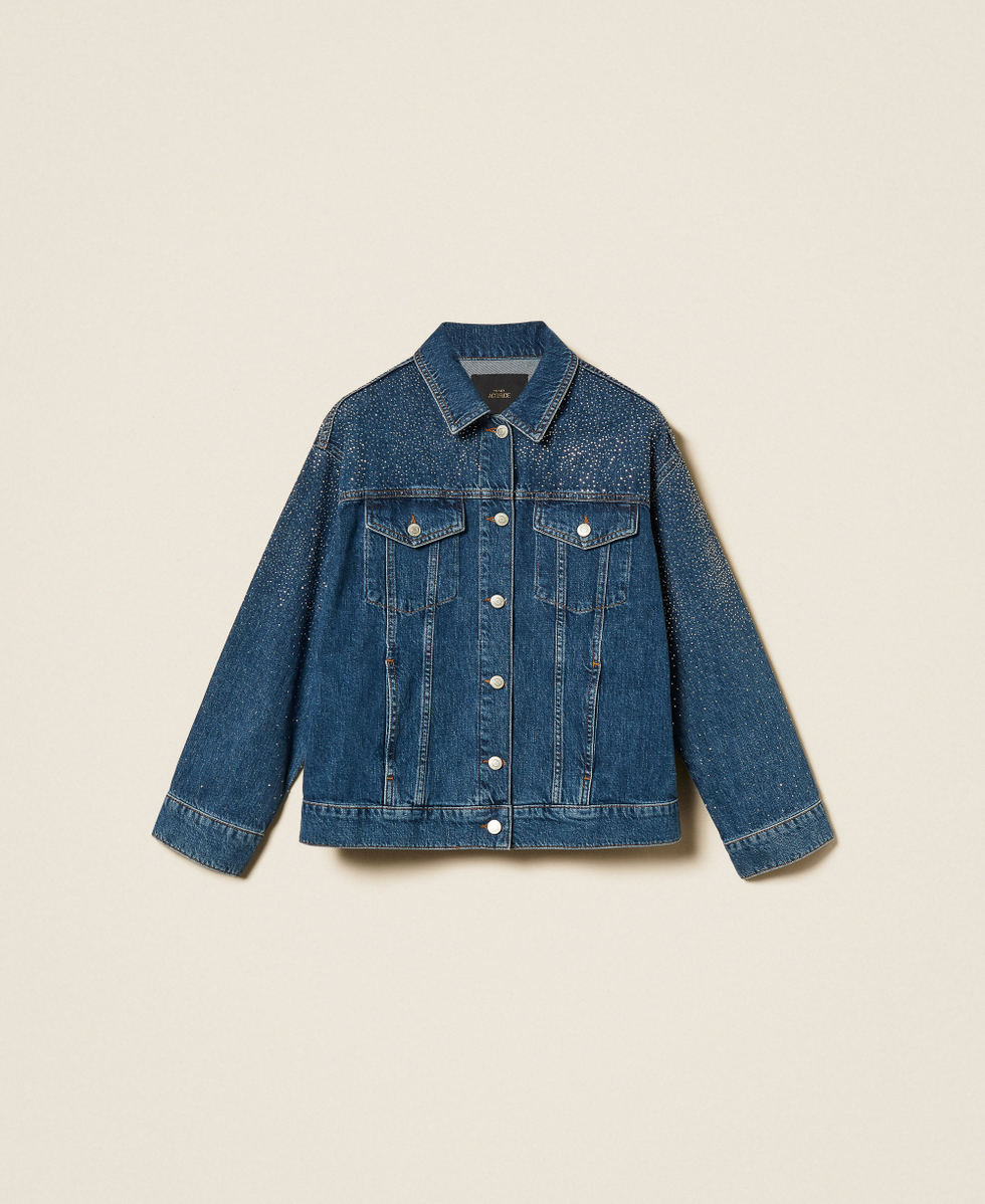 Jeansjacke mit Strass