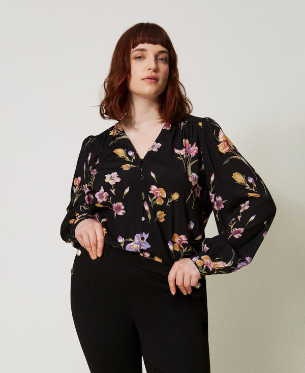 Crêpe de Chine floral shirt