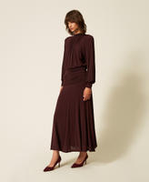 Long dress with draping "Wine tasting" Purple Woman 262TF2061_05609_02