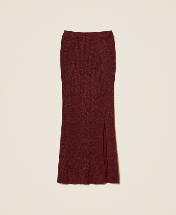 Knit midi skirt with lurex