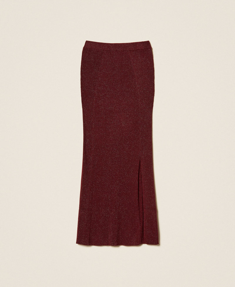 Knit midi skirt with lurex Red Wine Lurex Woman 252LL3LDD_12956_S0