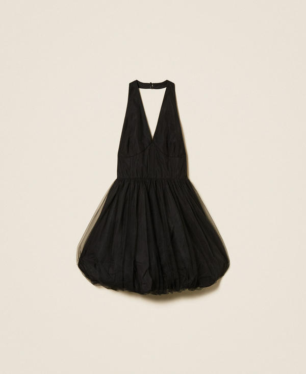 Kurzes Kleid aus Taft und Tüll