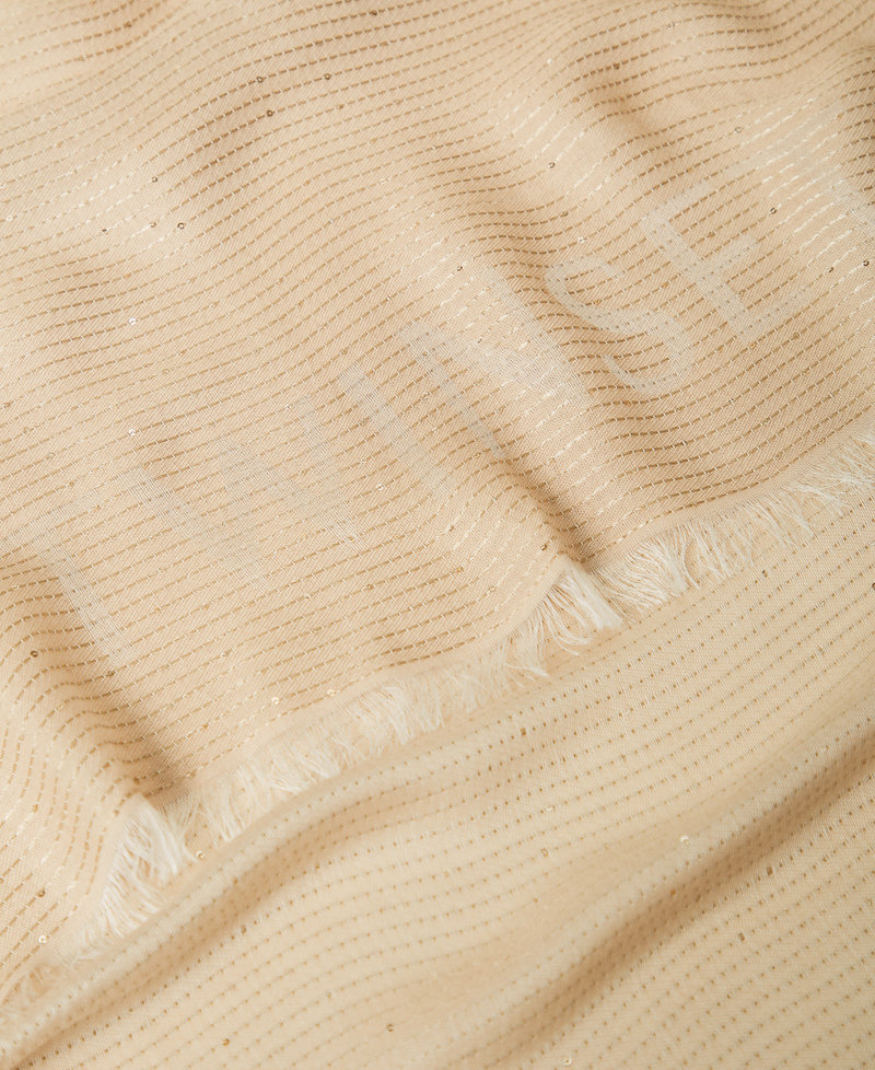スカーフ TWINSET SS25 SCIARPA (251TA4520 12140) Jacquard keffiyeh with sequins Woman, Beige | TWINSET Milano
