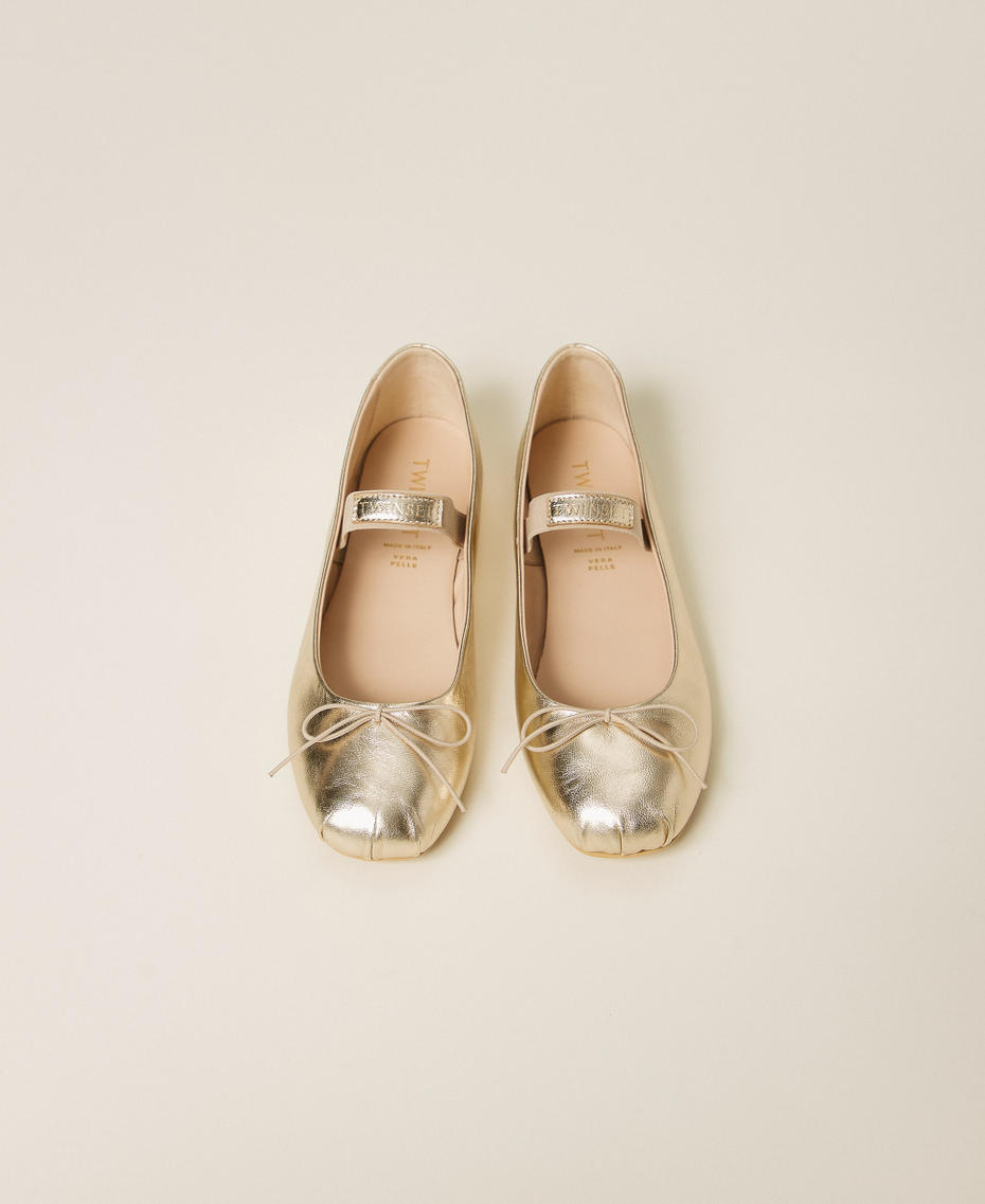 Ballerines babies en cuir Platine Fille 261GCJ022_10363_04