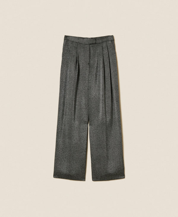 Брюки-палаццо с ламинированным принтом