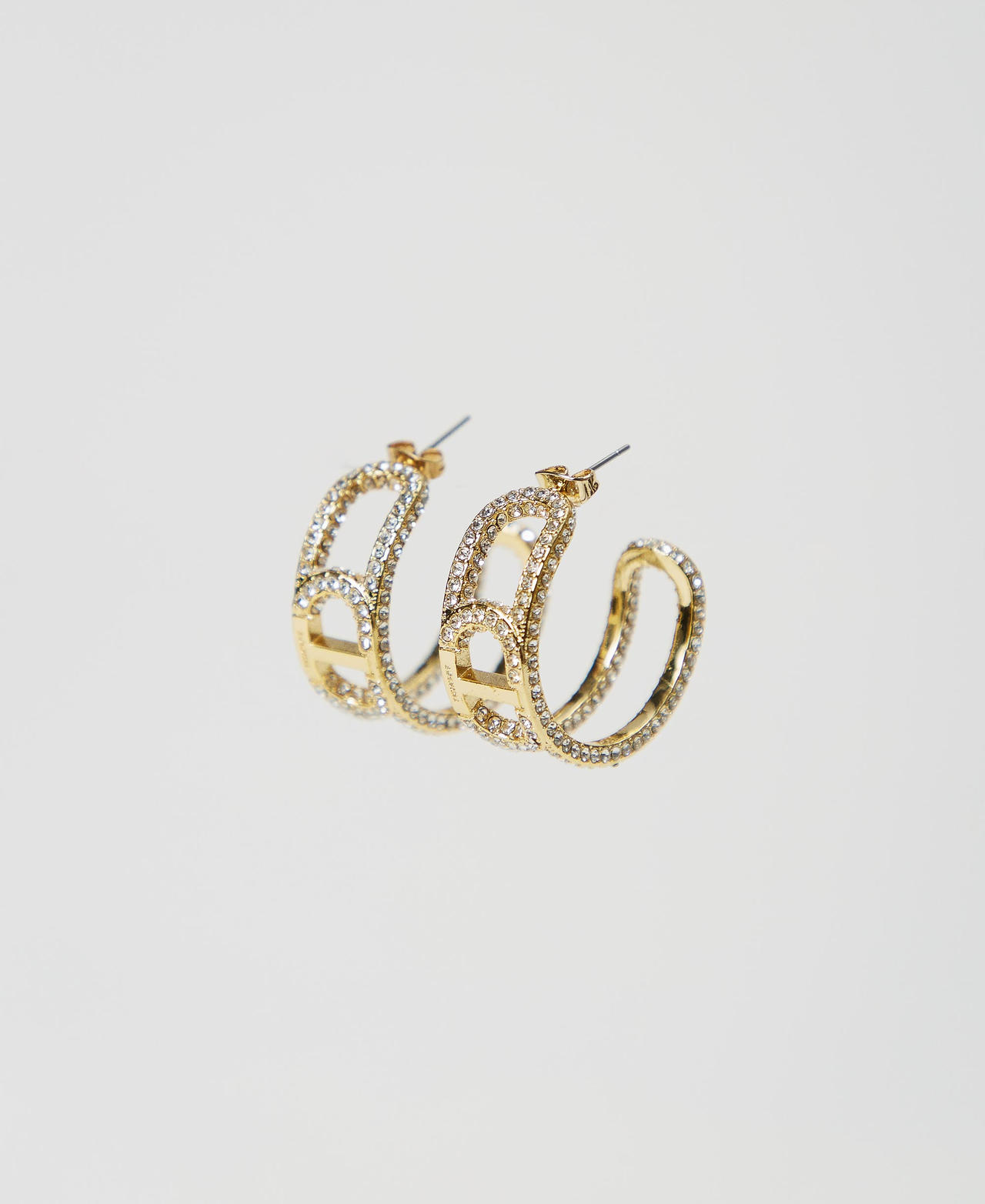 Earrings with Oval T chain and rhinestones Crystal Woman 251TO5361_00888_01