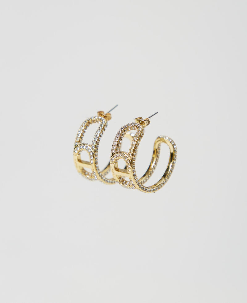 Earrings with Oval T chain and rhinestones Crystal Woman 251TO5361_00888_01