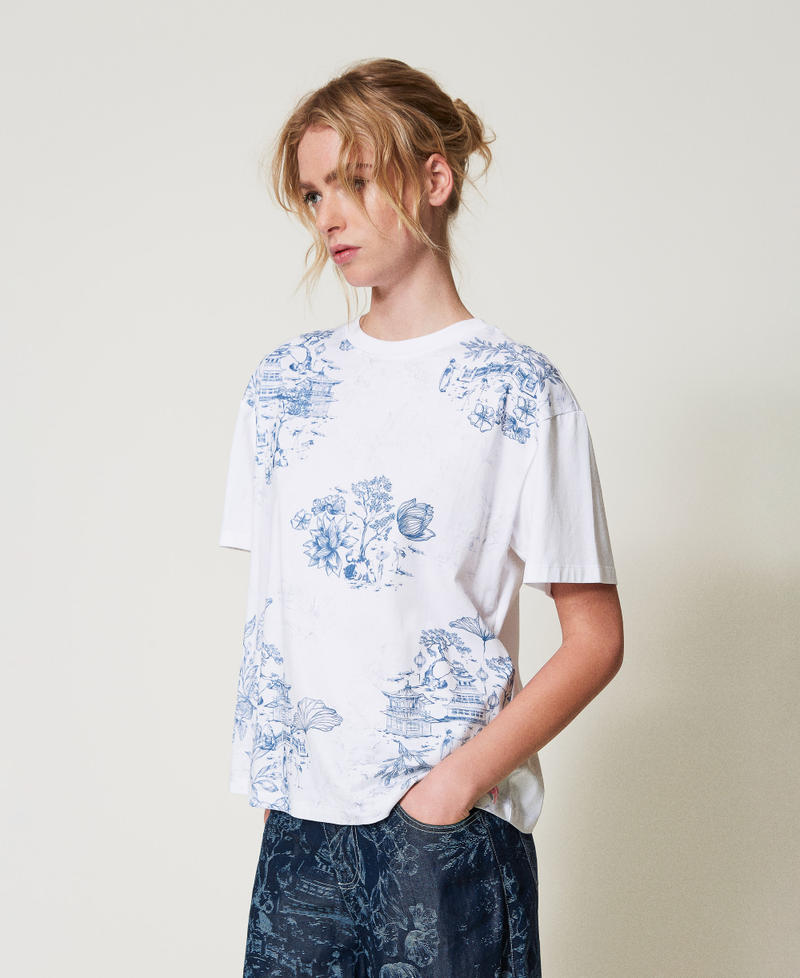MYFO t-shirt with a floral print Papers/Toile de Jouy Print Woman 251AQ2054_12441_02