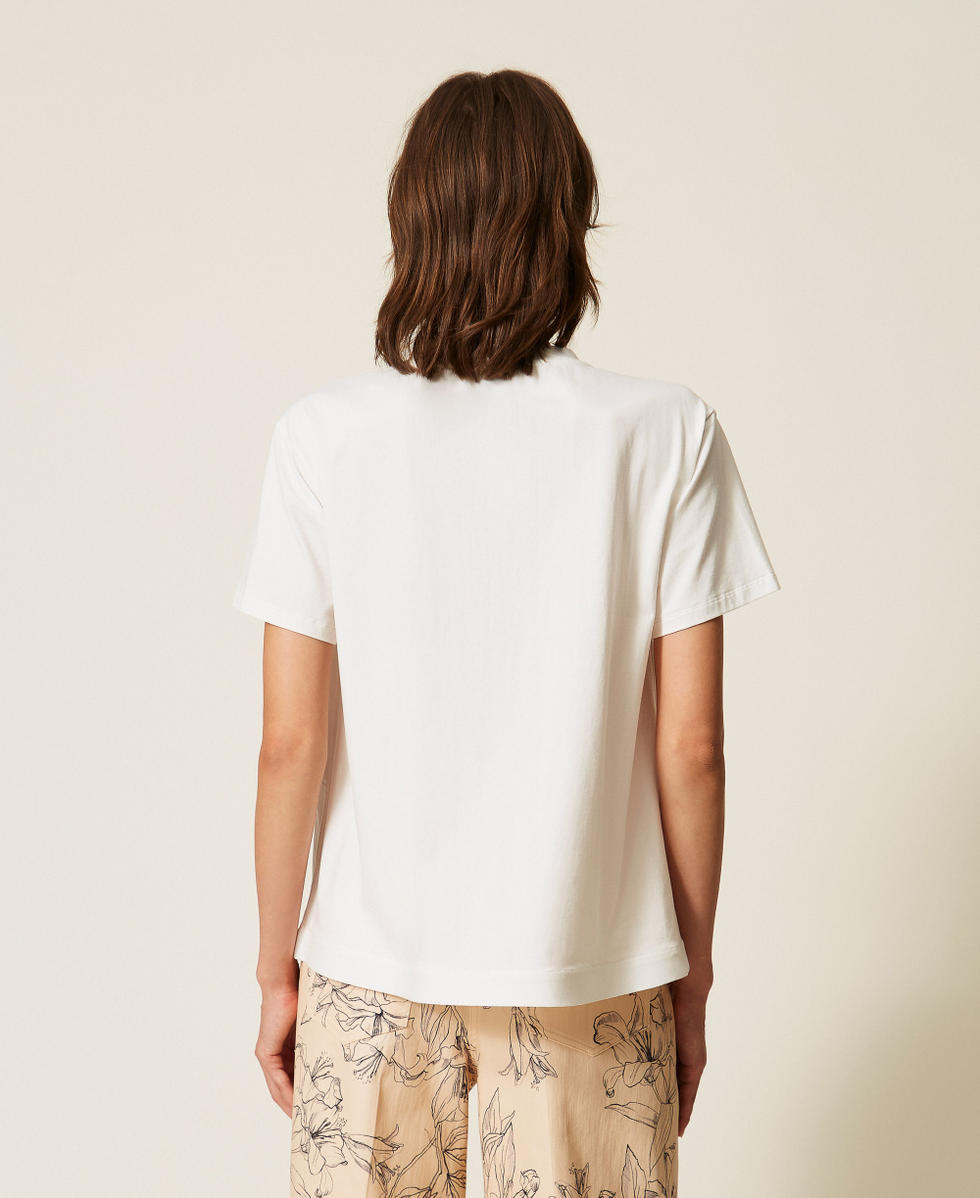 T-shirt with floral embroidery Off White Woman 262LI2CUU_00526_03