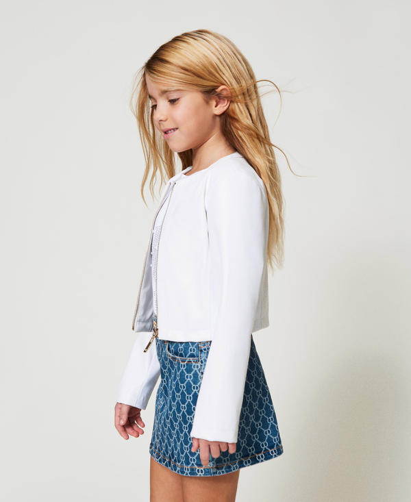 Blouson cropped effet cuir