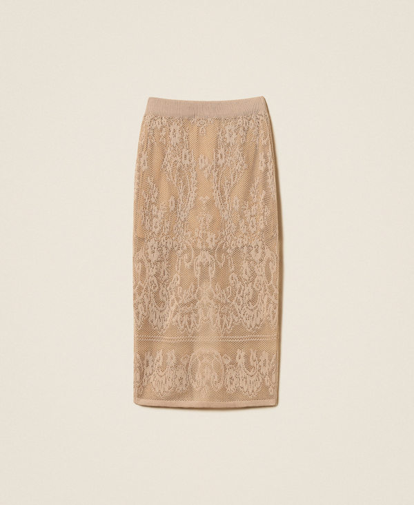 Jacquard knit midi skirt