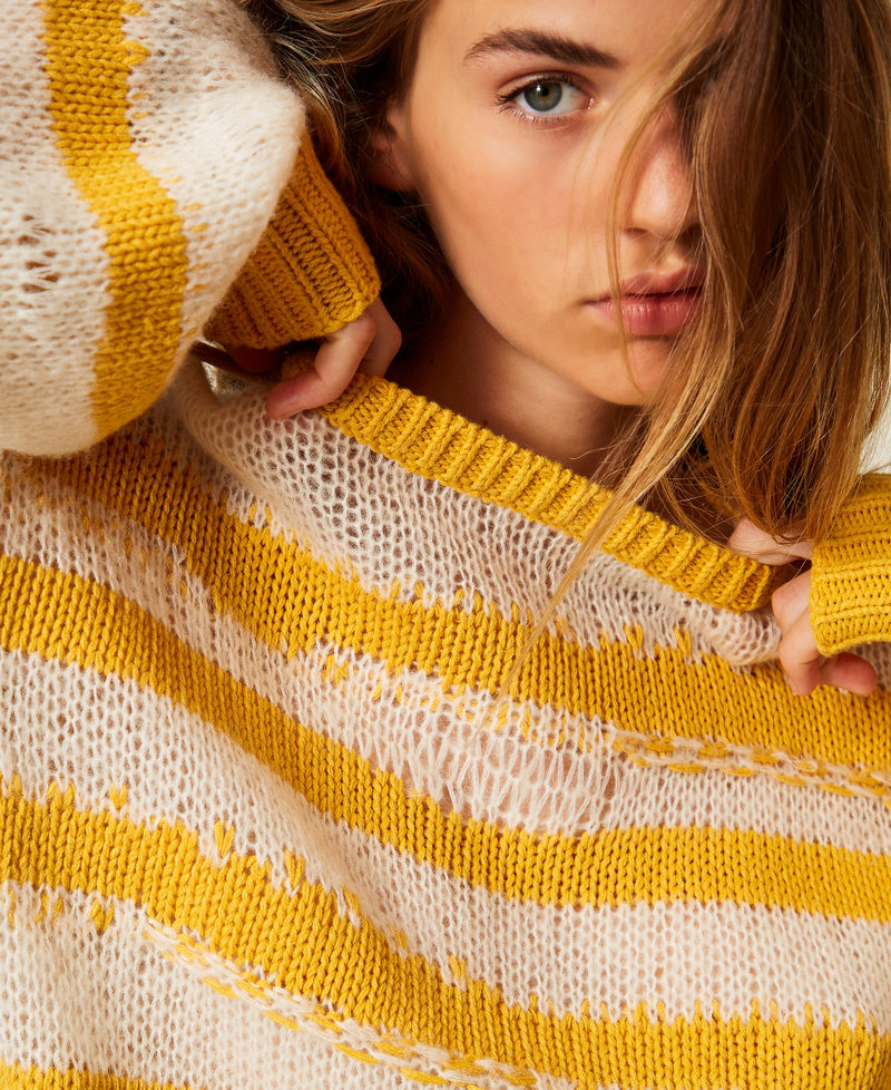 Striped top Two tone Fruit Mango/Snow White Woman 252AP3181_12706_04