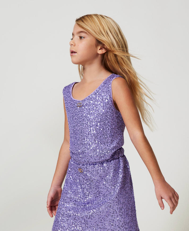 Top avec sequins all-over Pastel Violet Fille 251GJ2531_11862_02