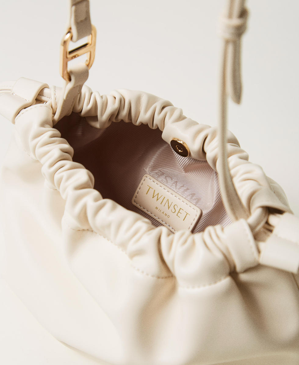 Shoulder bag with ruching White Snow Woman 251TD8032_00282_04