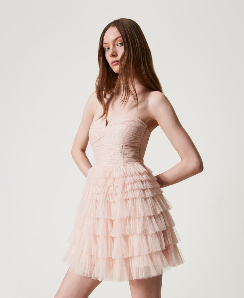 Robe courte bustier en tulle Fairy Rose Femme 251TQ2040_12294_02