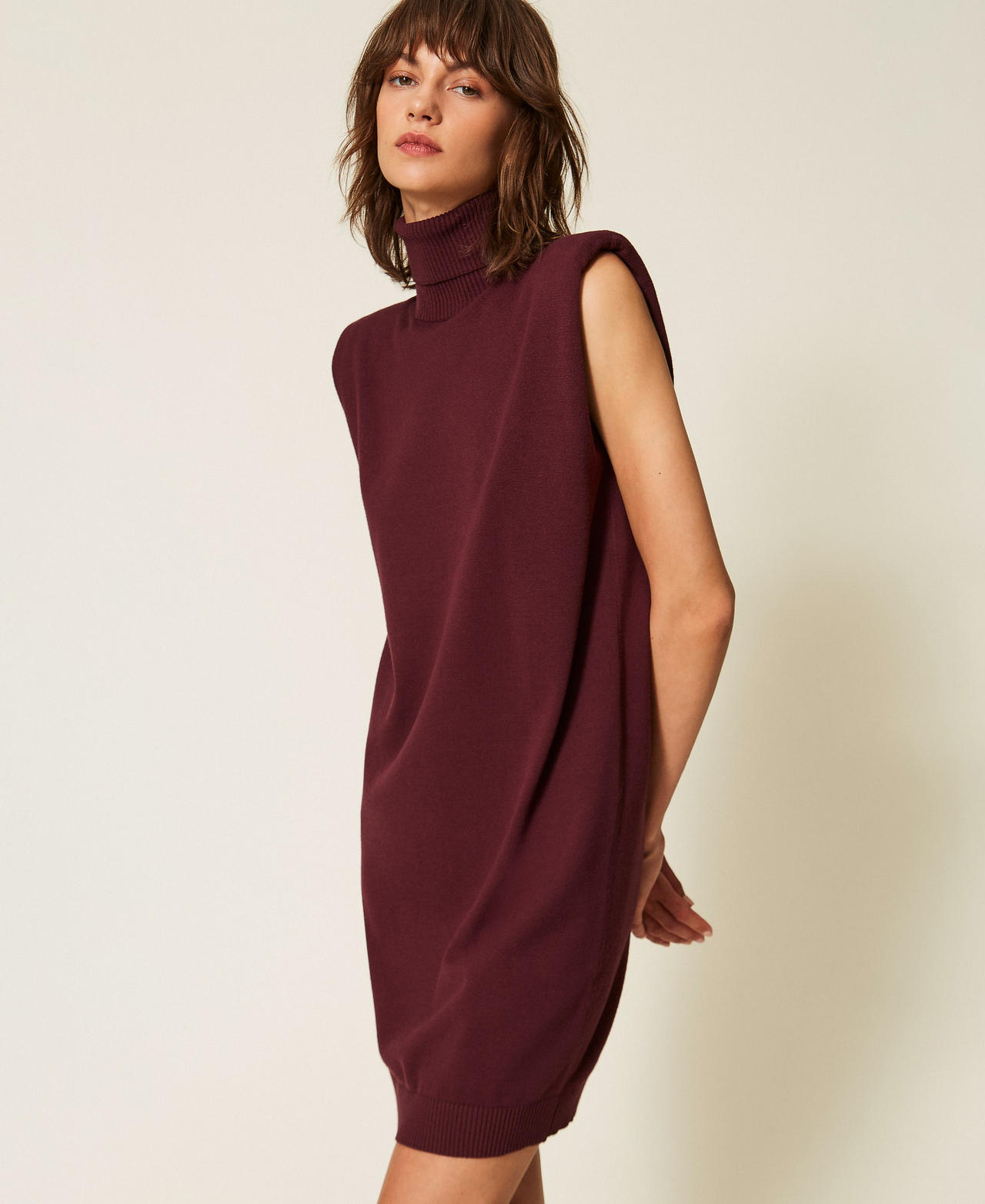 Abito corto smanicato in maglia Viola "Winetasting" Donna 262TF3020_05609_02