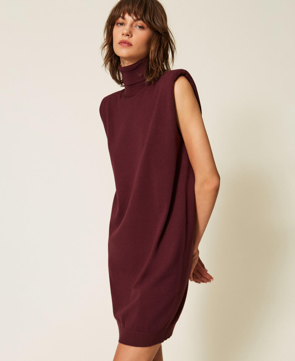 Short sleeveless knit dress "Wine tasting" Purple Woman 262TF3020_05609_02